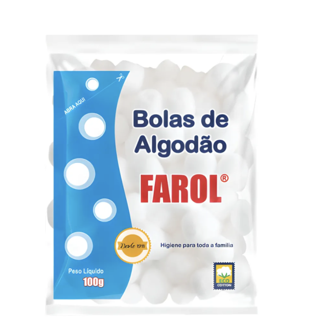 Algodão em Bola Hidrófilo Farol (100gr)